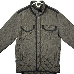 Silver jeans Quilted Jacket Men's Medium Elbow Patches Olive‎ Green Rare